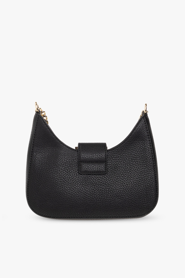Black Shoulder bag with baroque buckle Versace Jeans Couture
